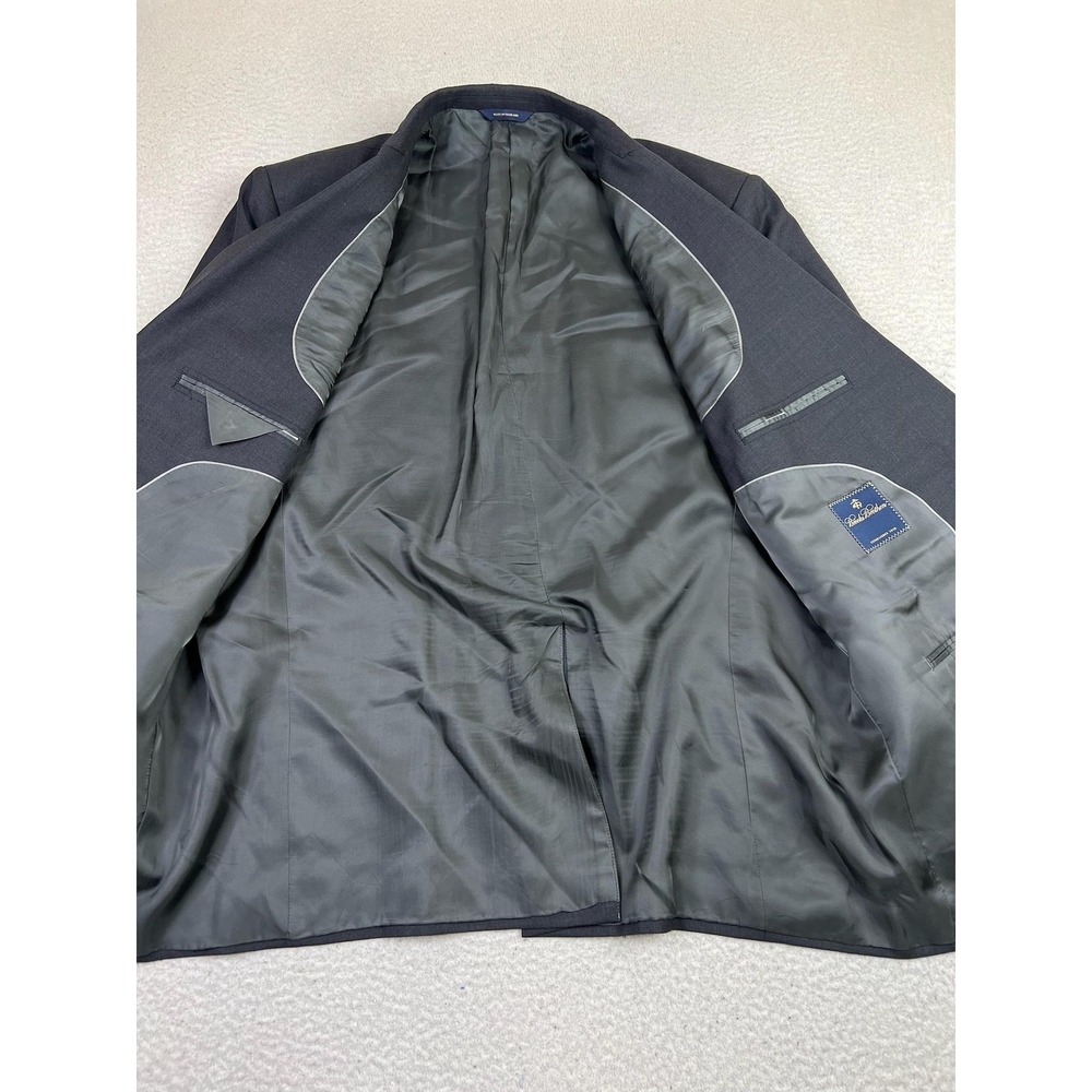 Brooks Brothers Blazer Mens 50L Charcoal Gray 100% Wool Two Button Double Vent - Picture 6 of 16